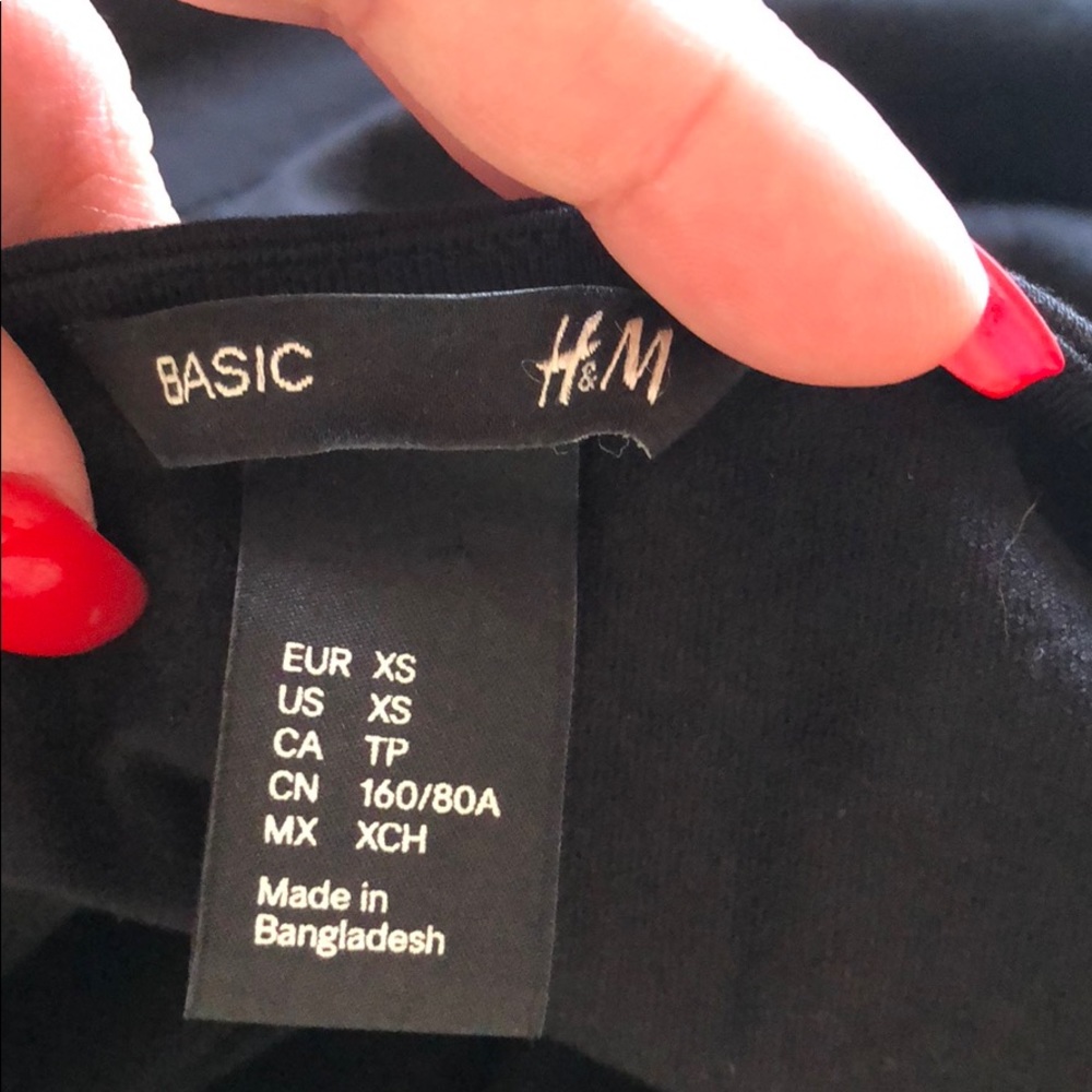 H&M BASIC BOAT NECK BLACK BODYCON DRESS SZ XS - Picture 5 of 5